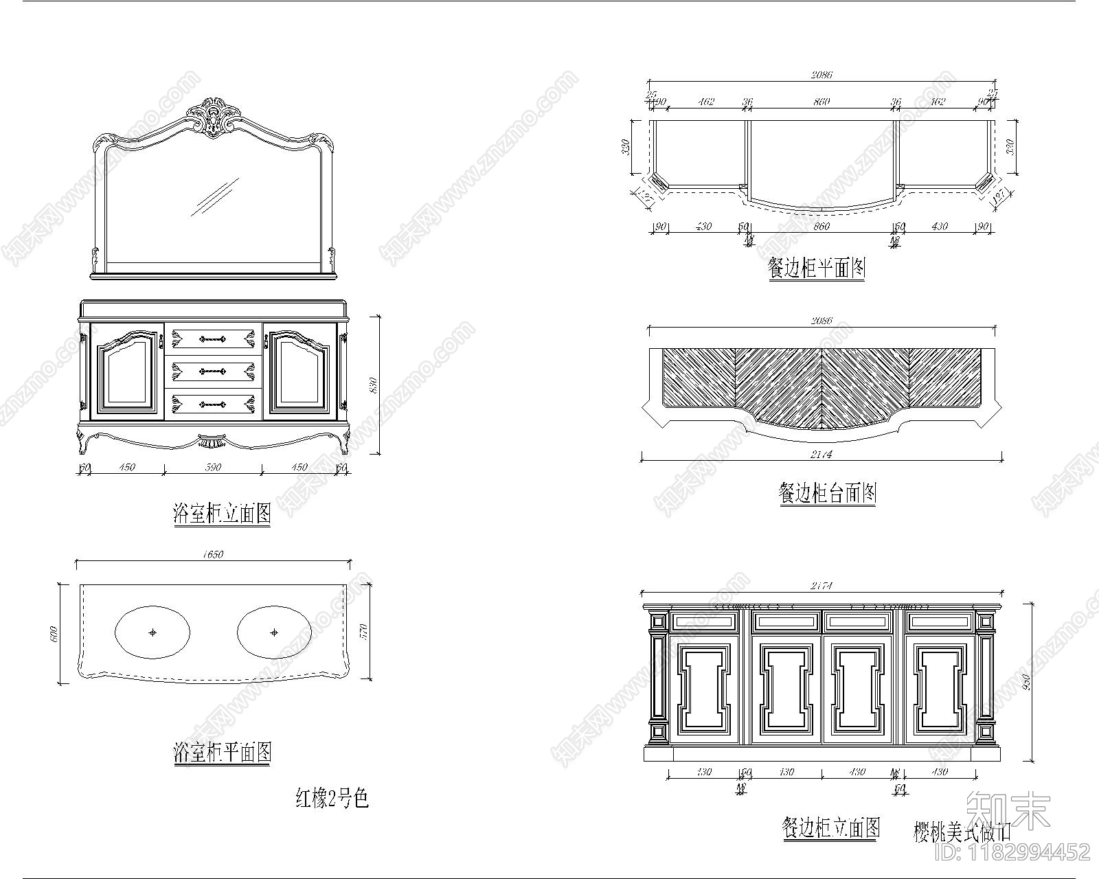 欧式综合家具图库cad施工图下载【ID:1182994452】