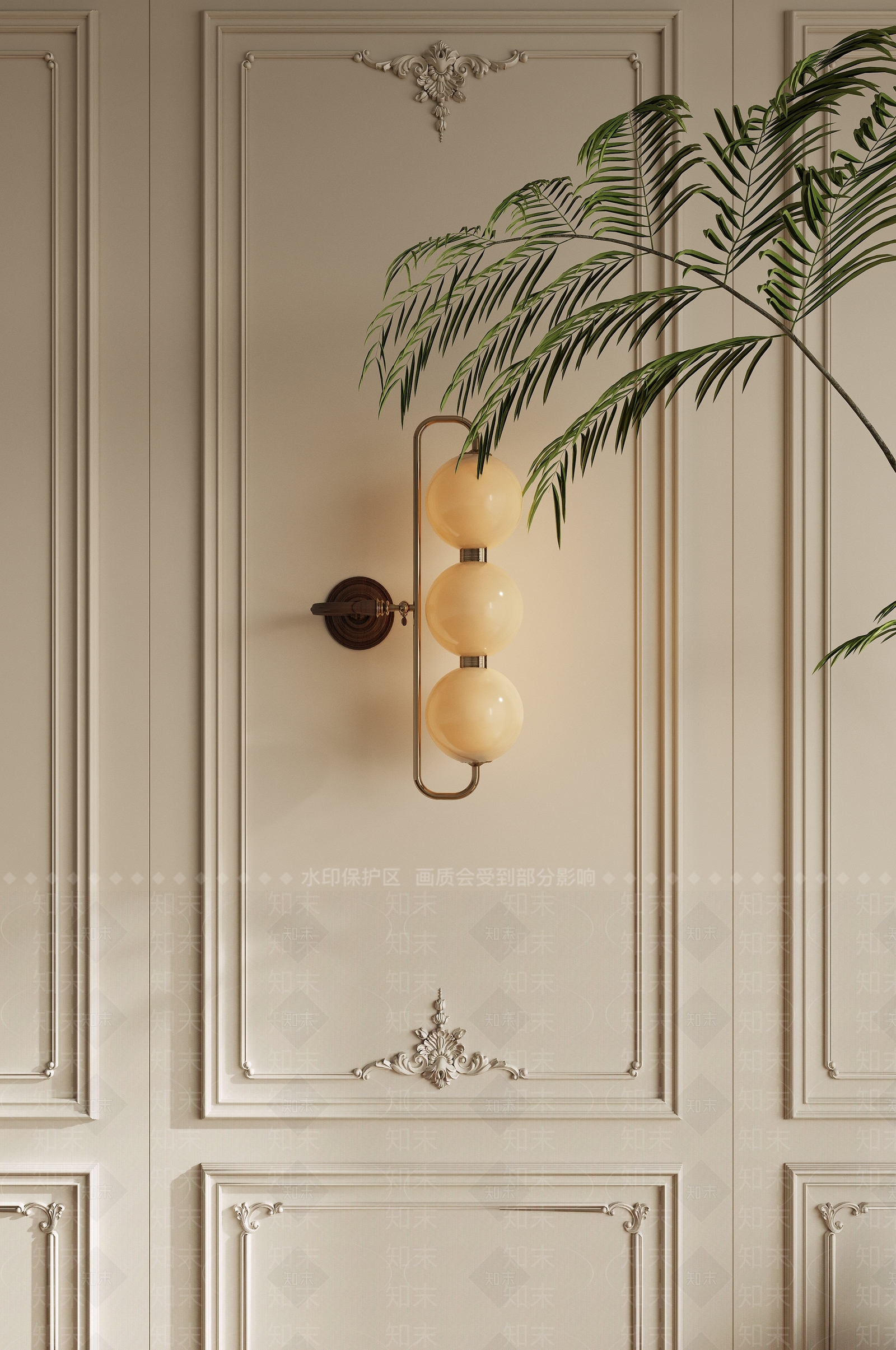 法式美式壁灯3D模型下载【ID:1183005181】