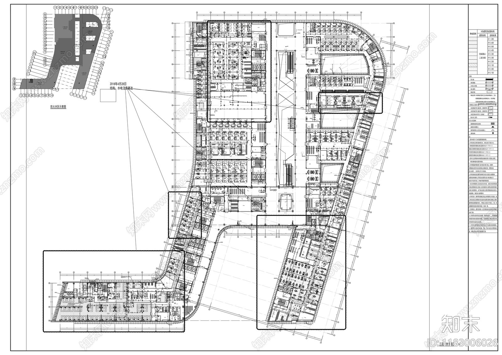 现代医院建筑cad施工图下载【ID:1183006026】