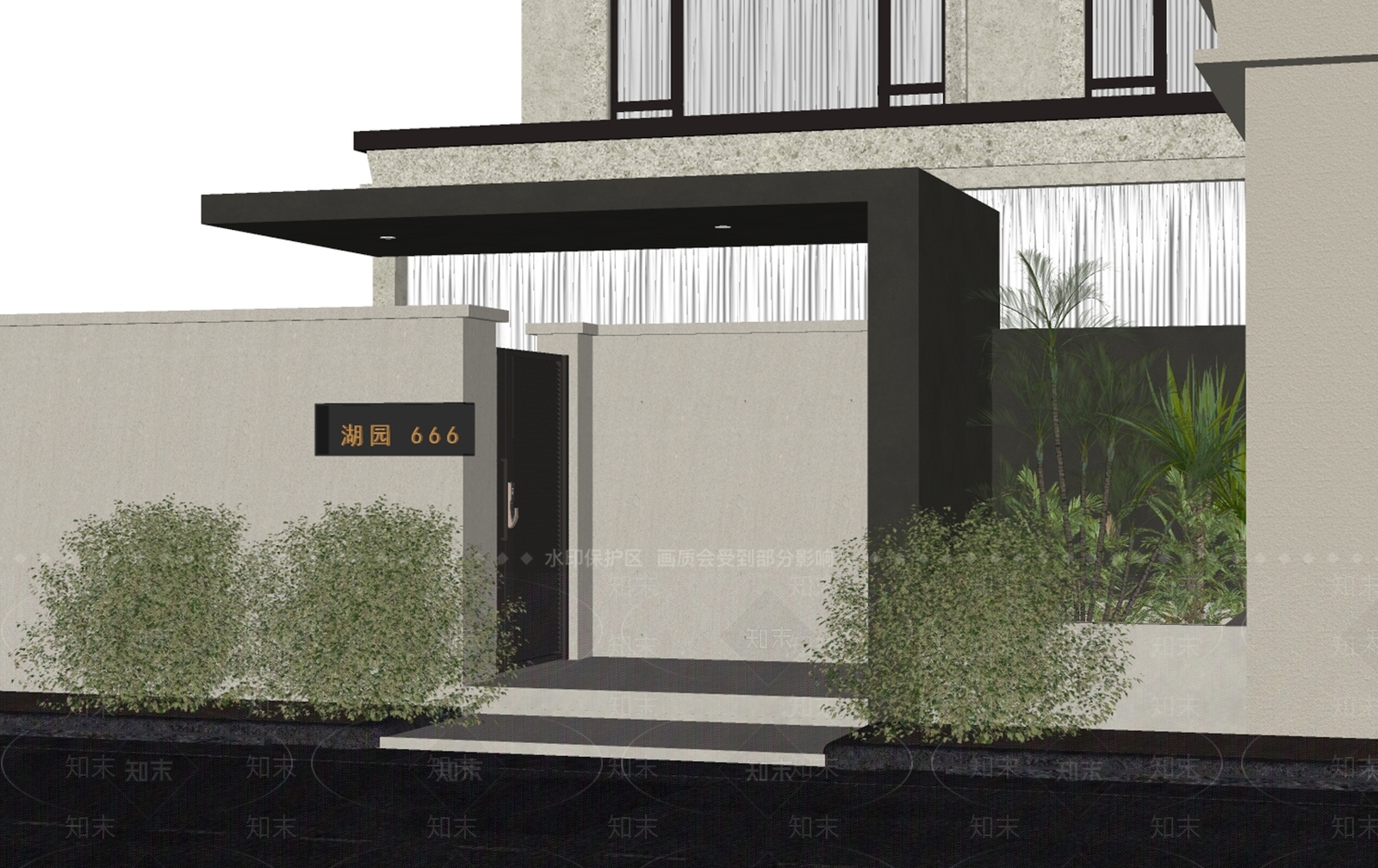 现代庭院门SU模型下载【ID:1183007671】