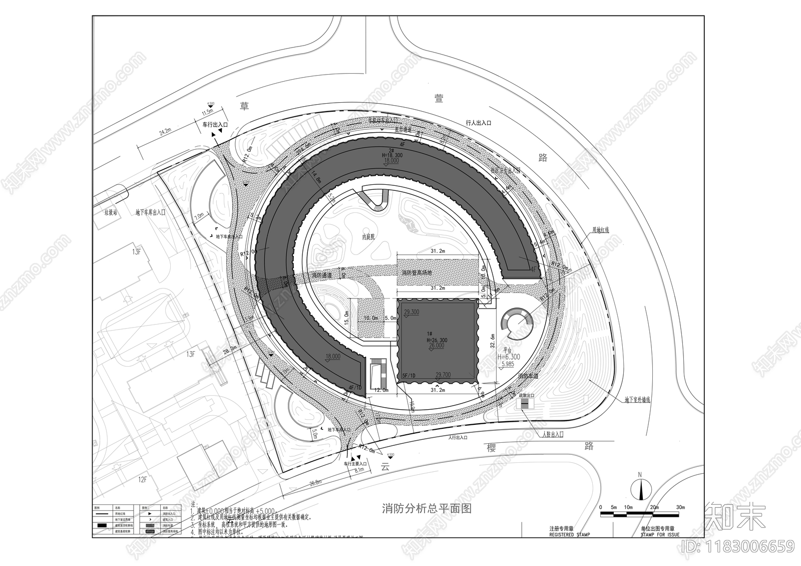 现代办公楼建筑cad施工图下载【ID:1183006659】