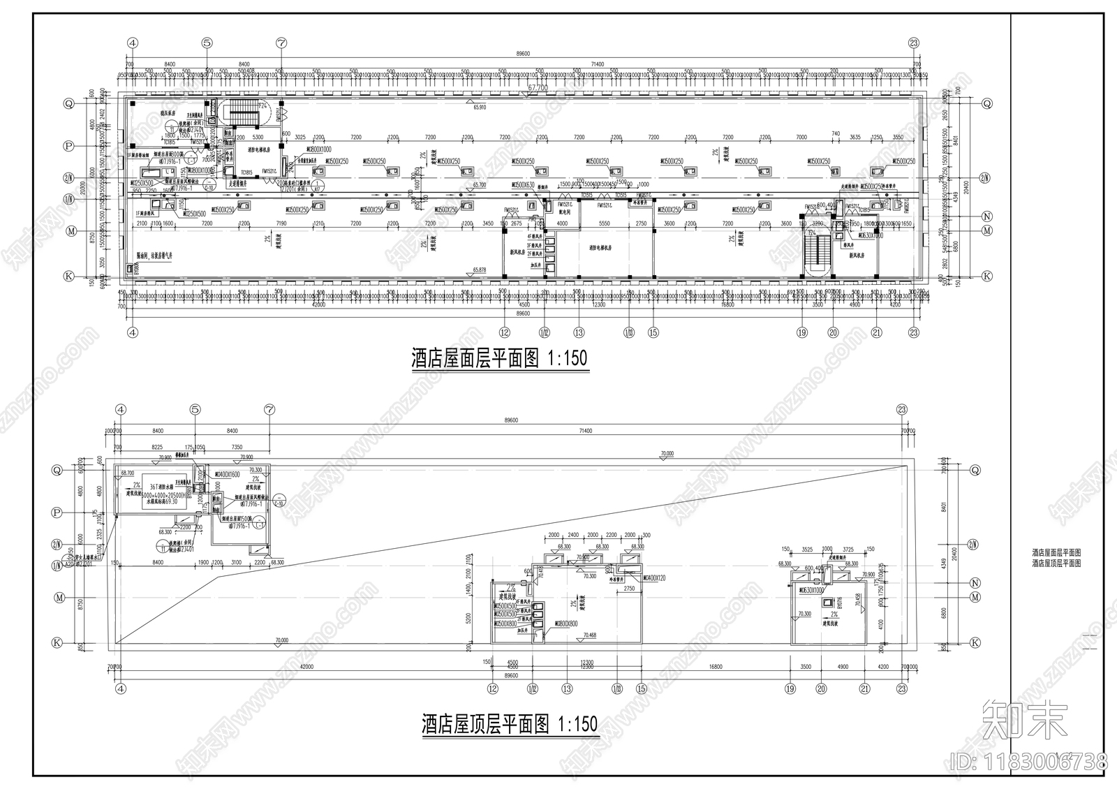 现代酒店建筑cad施工图下载【ID:1183006738】