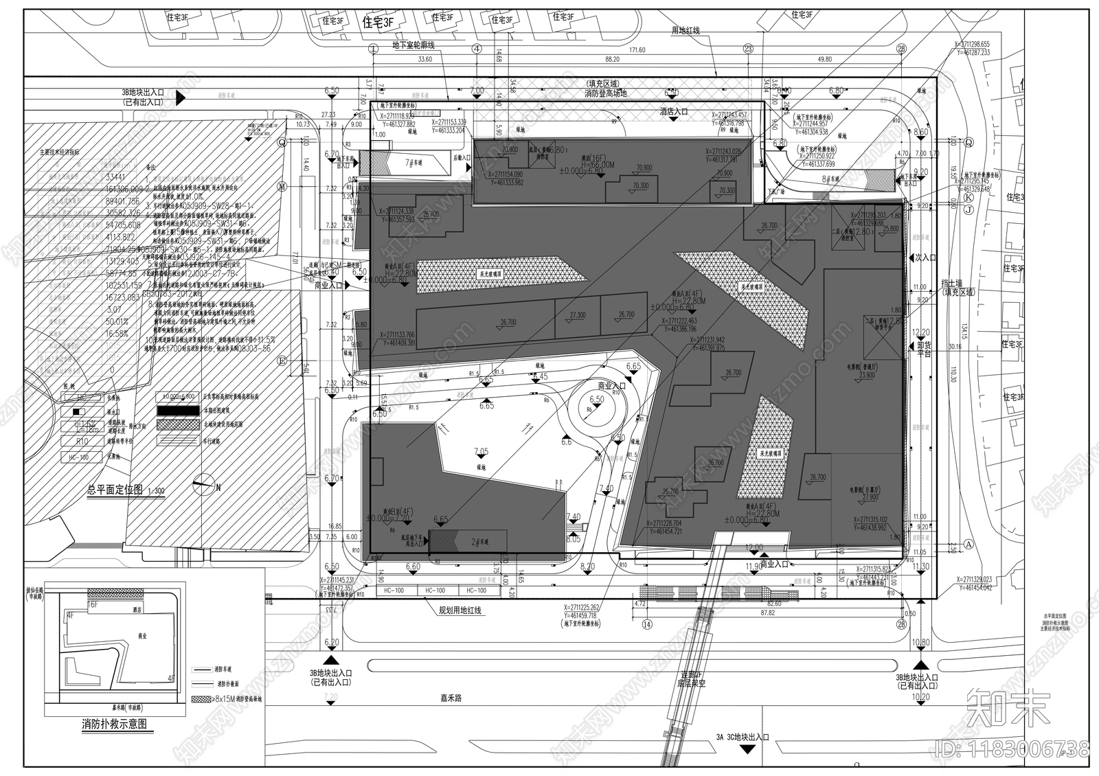 现代酒店建筑cad施工图下载【ID:1183006738】