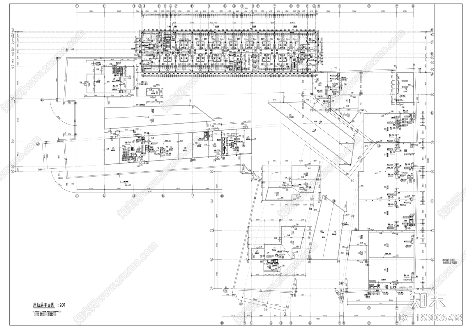 现代酒店建筑cad施工图下载【ID:1183006738】