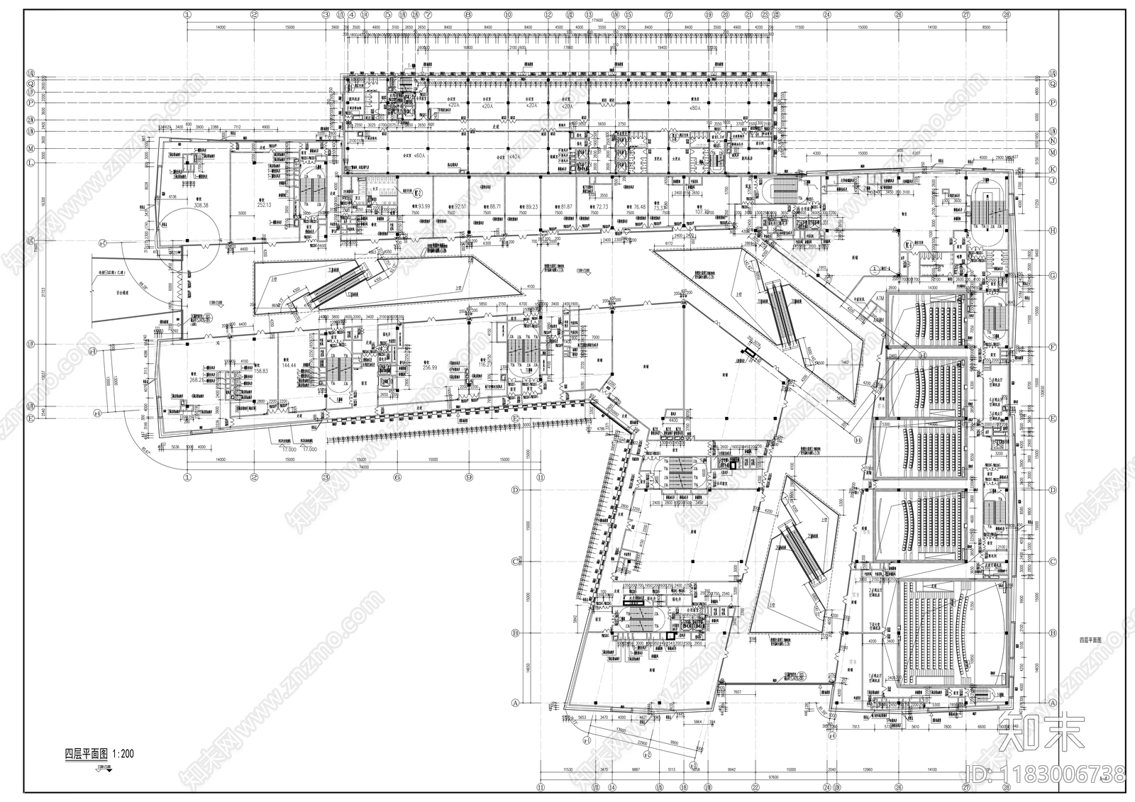 现代酒店建筑cad施工图下载【ID:1183006738】