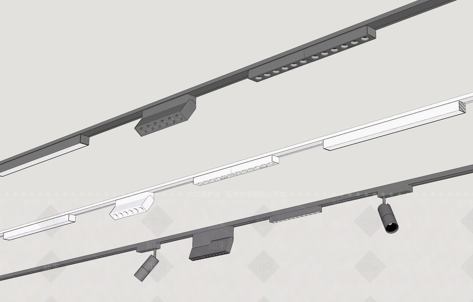 现代筒灯射灯SU模型下载【ID:1183007999】