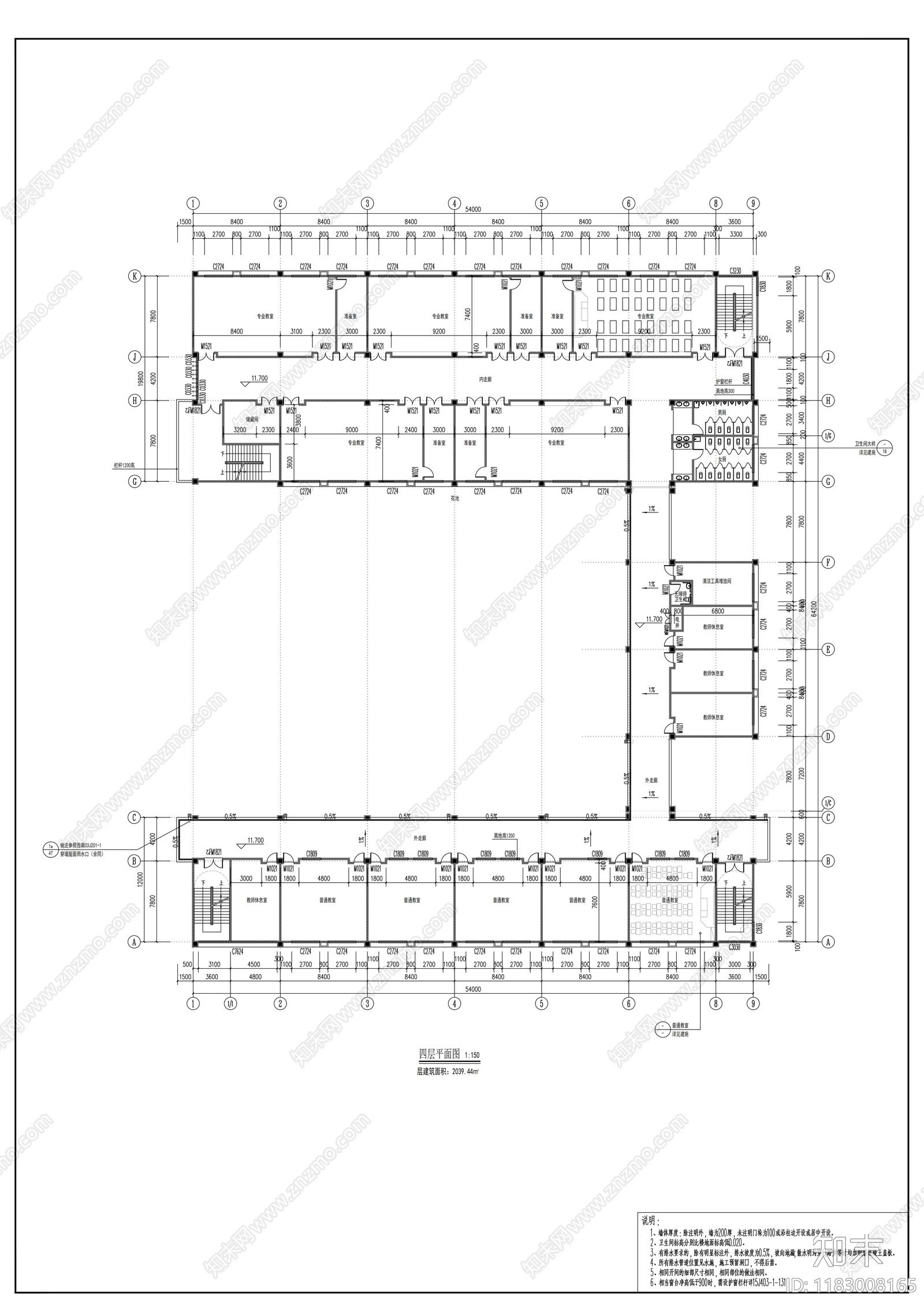 现代学校建筑cad施工图下载【ID:1183008165】