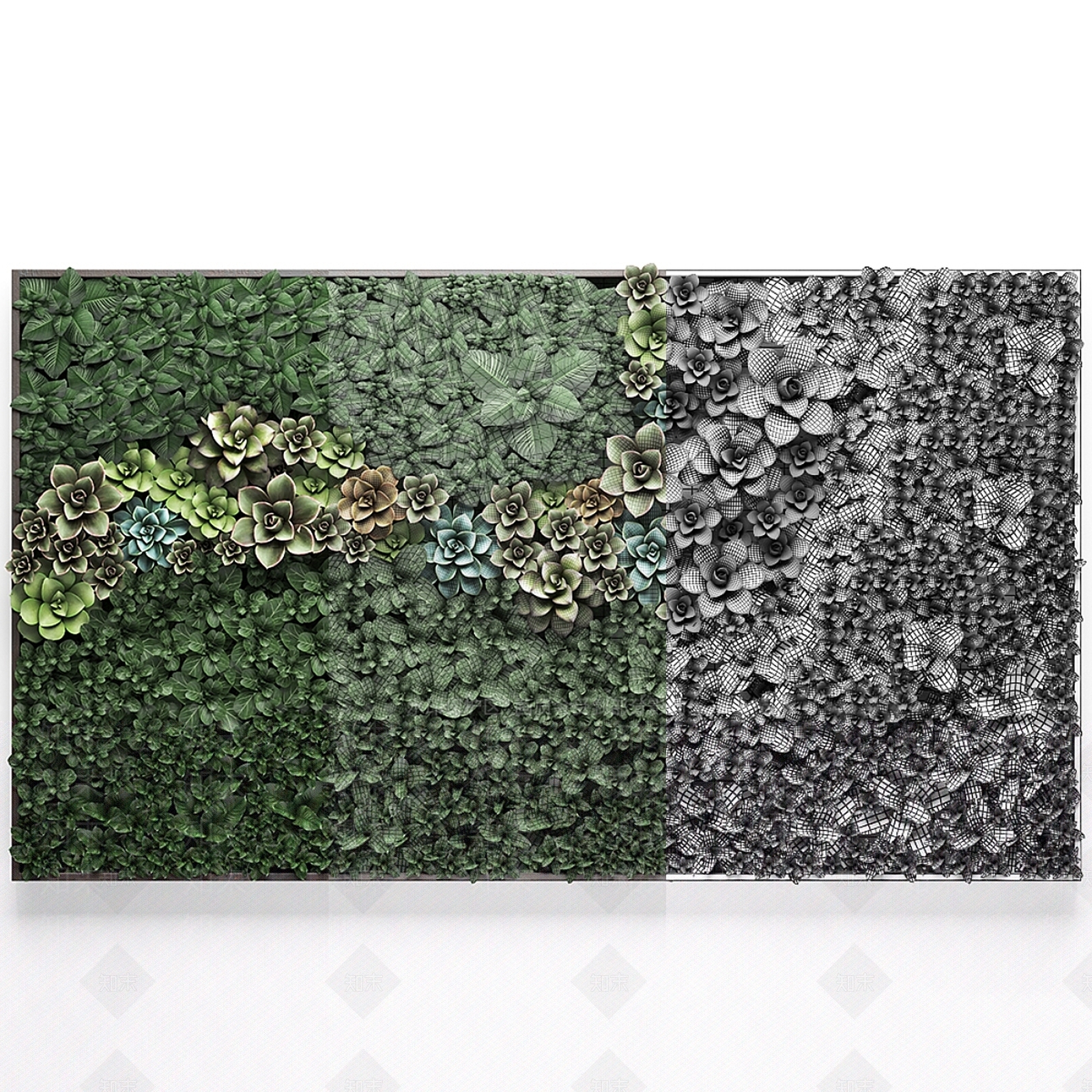 绿植墙3D模型下载【ID:1183019610】