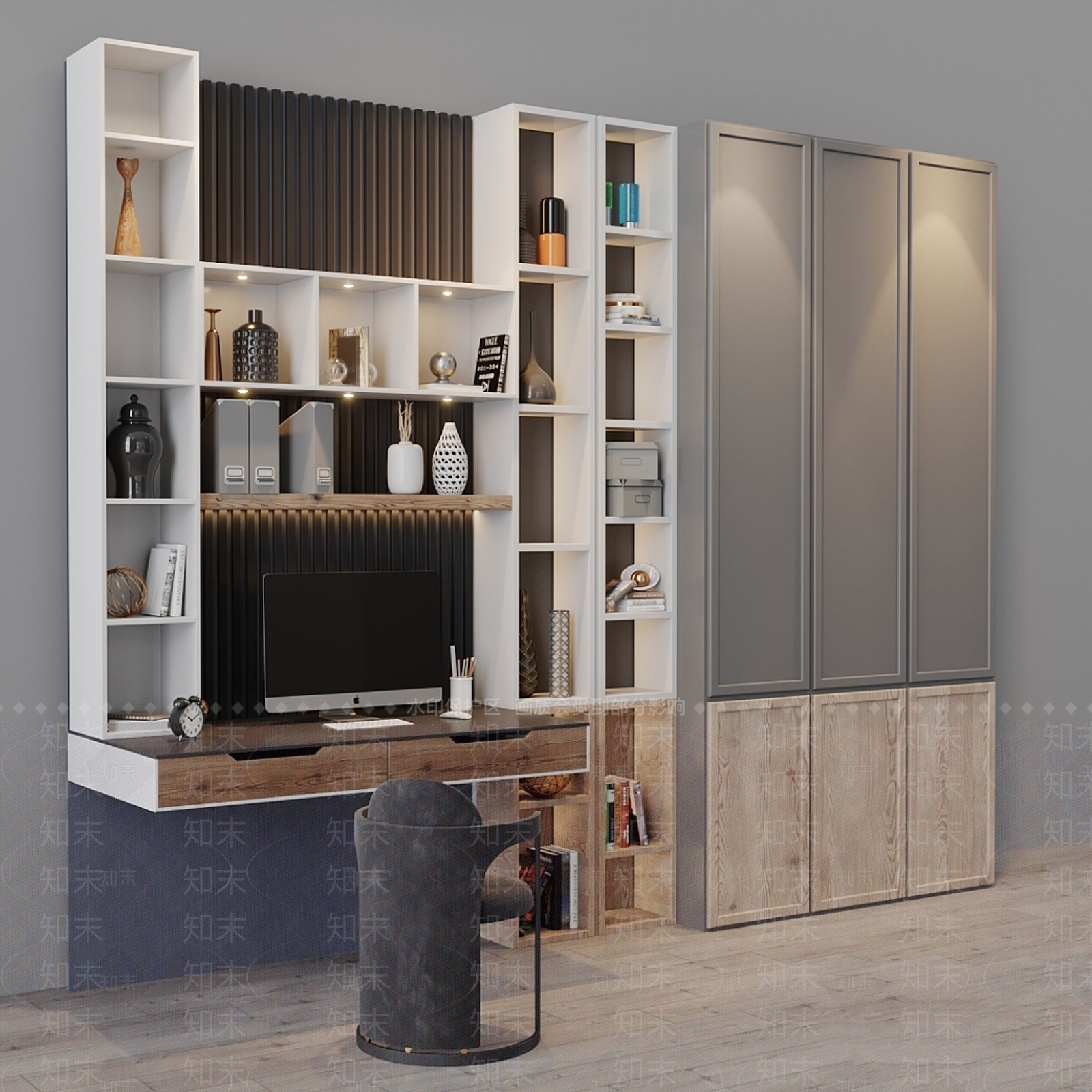 办公桌椅3D模型下载【ID:1183019790】