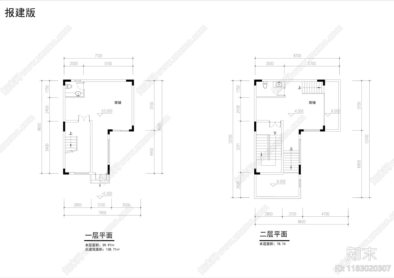 现代别墅建筑cad施工图下载【ID:1183020307】