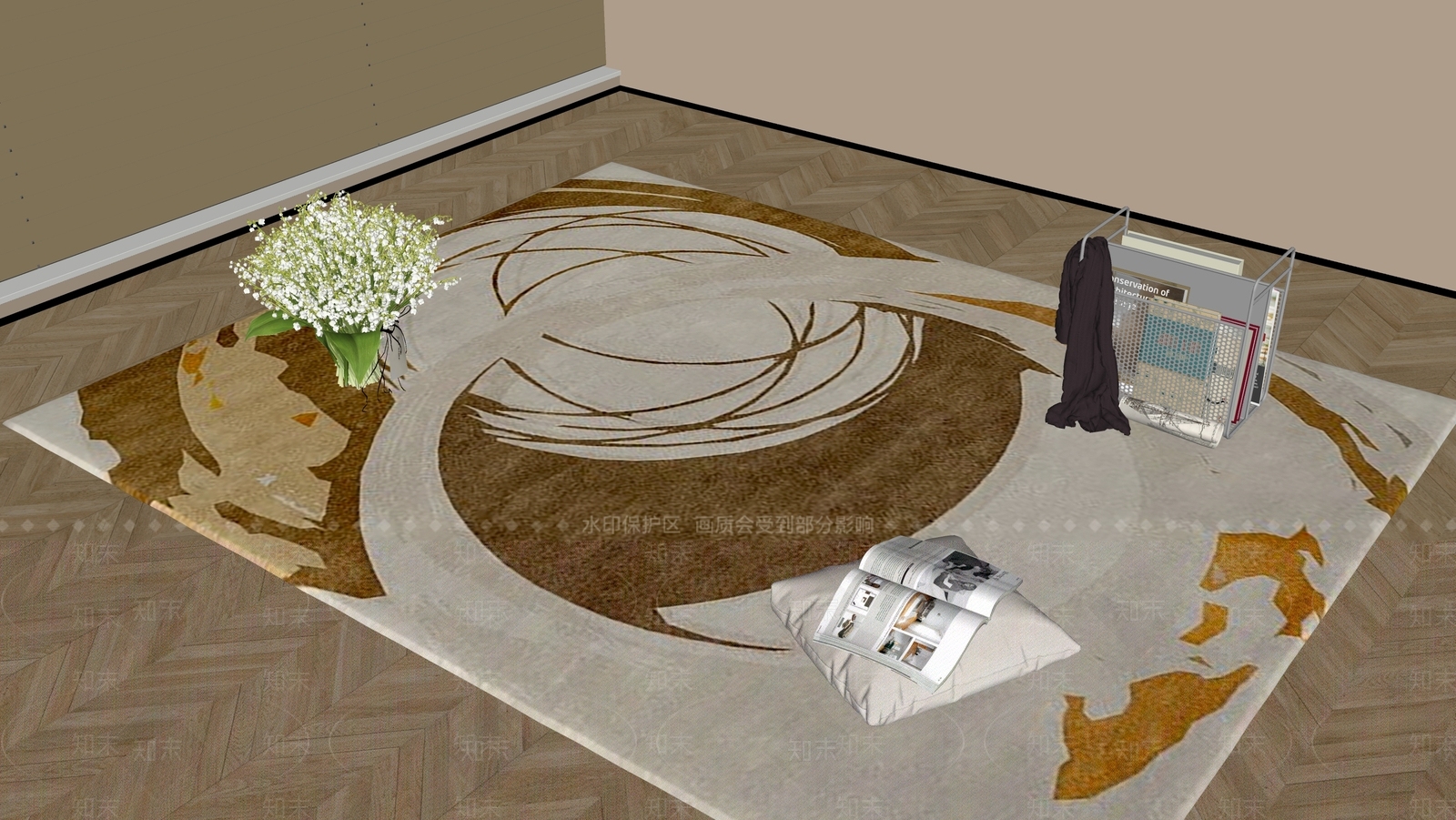 现代地毯SU模型下载【ID:1183020730】