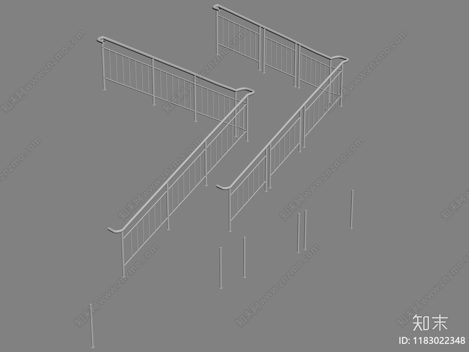 现代围栏护栏SU模型下载【ID:1183022348】