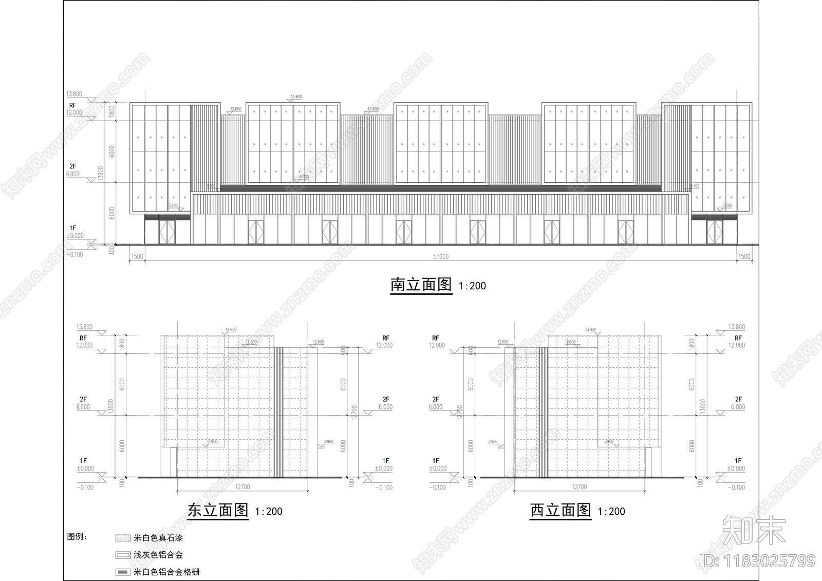 现代住宅楼建筑cad施工图下载【ID:1183025799】