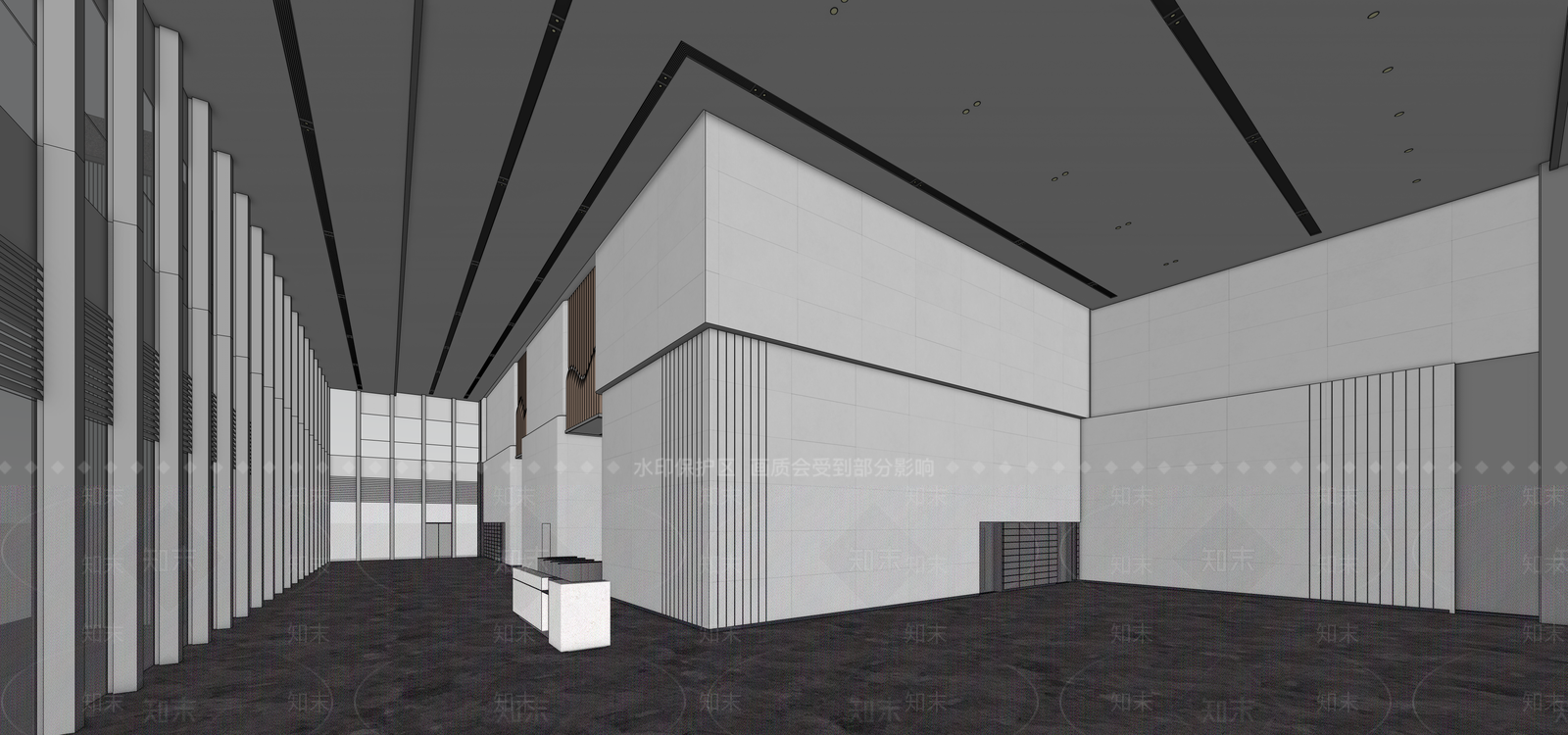 现代办公大堂SU模型下载【ID:1183031880】