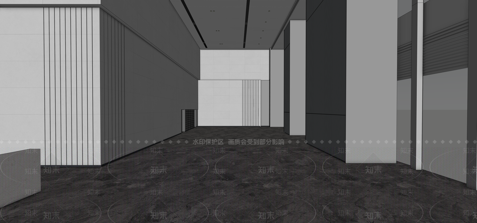 现代办公大堂SU模型下载【ID:1183031880】