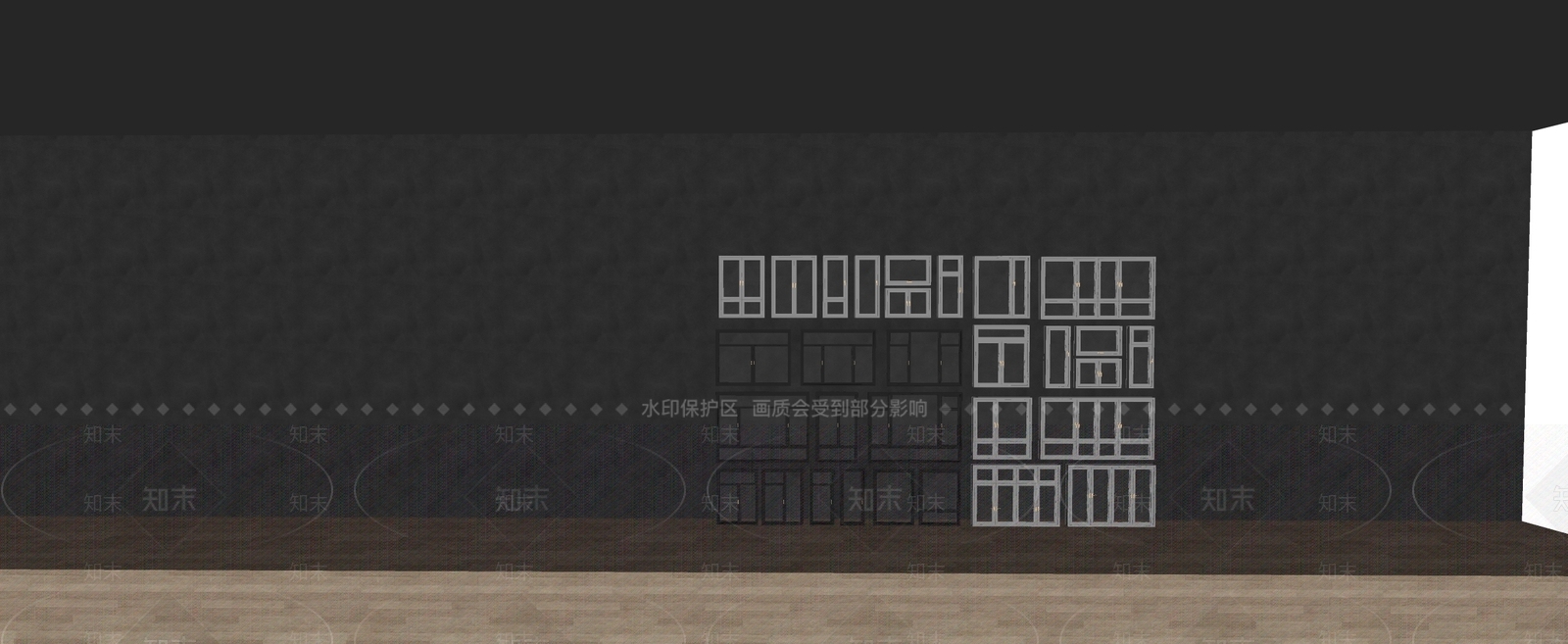 现代窗户组合SU模型下载【ID:1183038134】