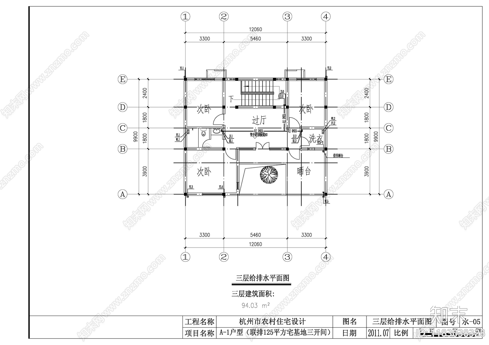 给排水图cad施工图下载【ID:1183038328】