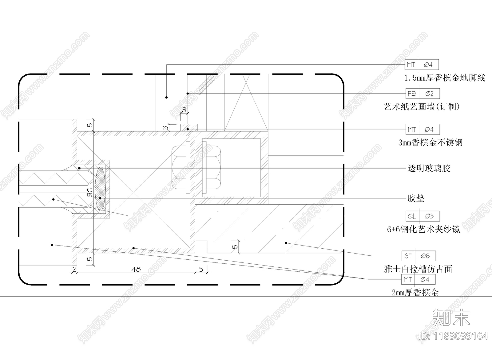 现代其他室内工艺节点cad施工图下载【ID:1183039164】