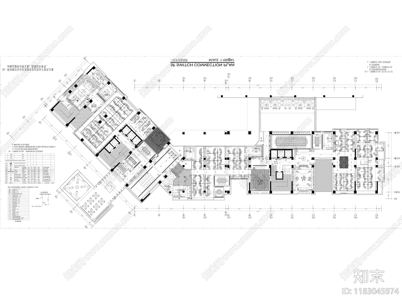 现代整体办公空间cad施工图下载【ID:1183045974】