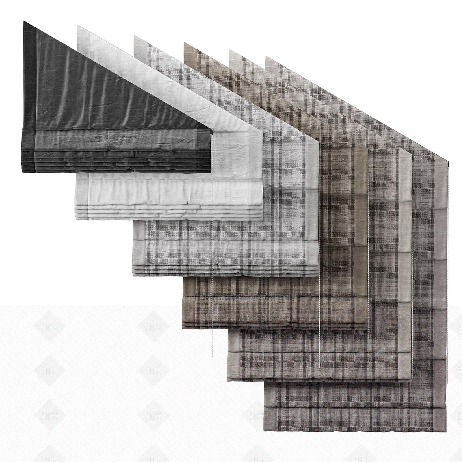 北欧复古通用窗帘3D模型下载【ID:1183046822】