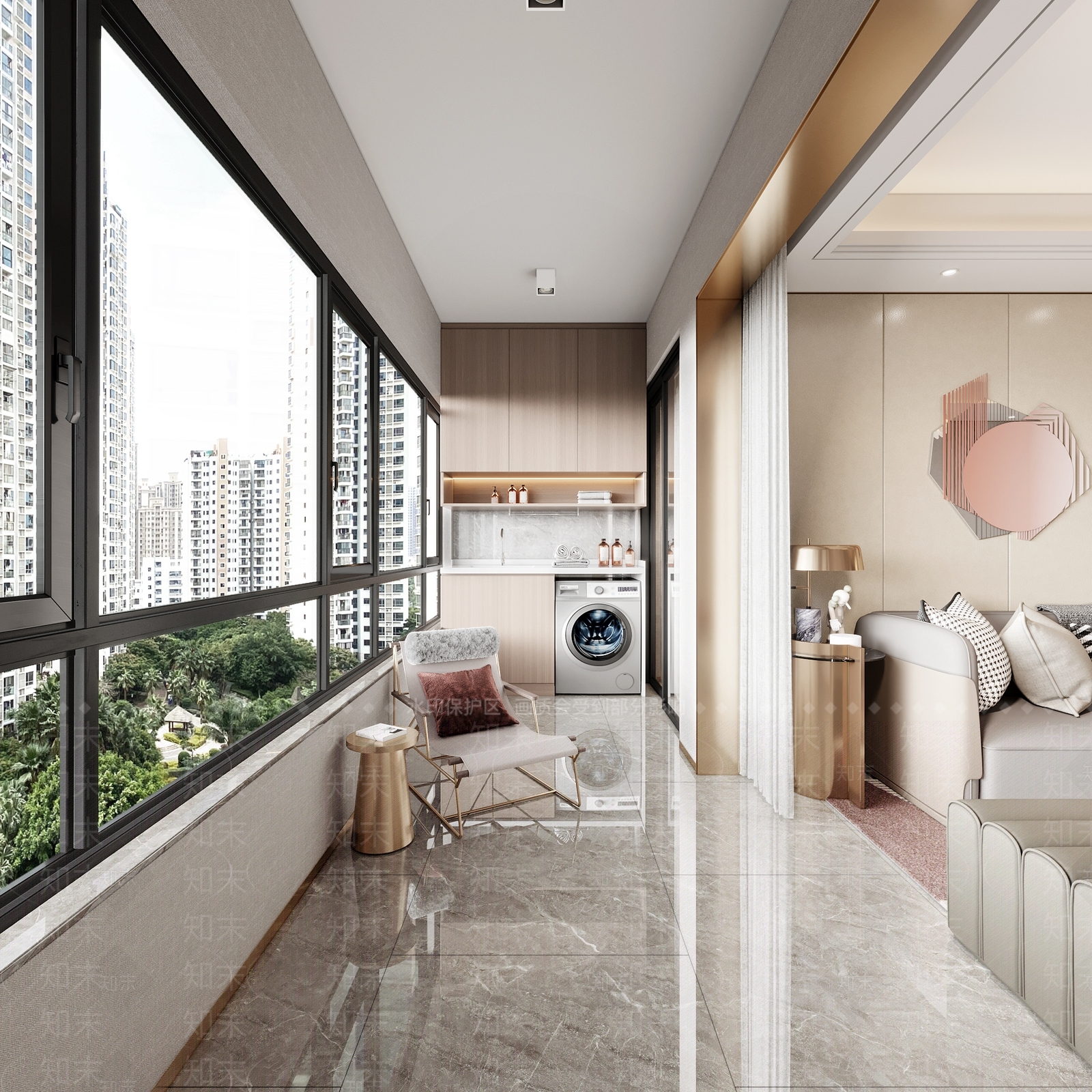 现代阳台3D模型下载【ID:1183060036】