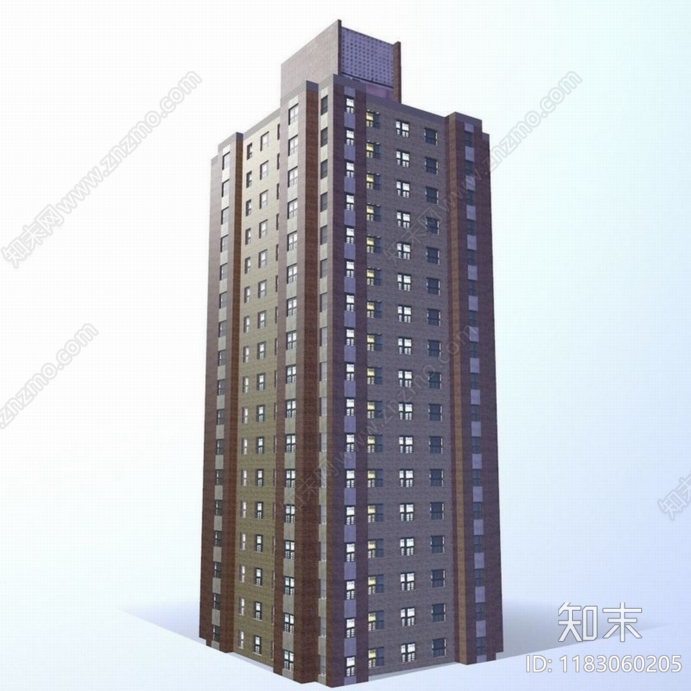 现代高层住宅3D模型下载【ID:1183060205】