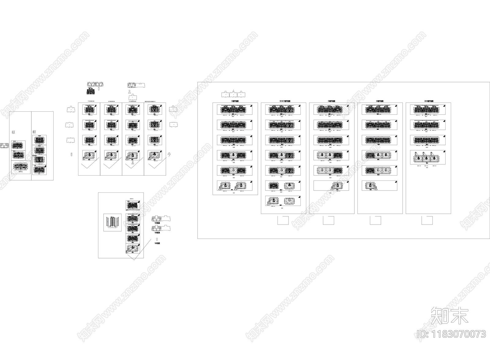 现代住宅楼建筑cad施工图下载【ID:1183070073】