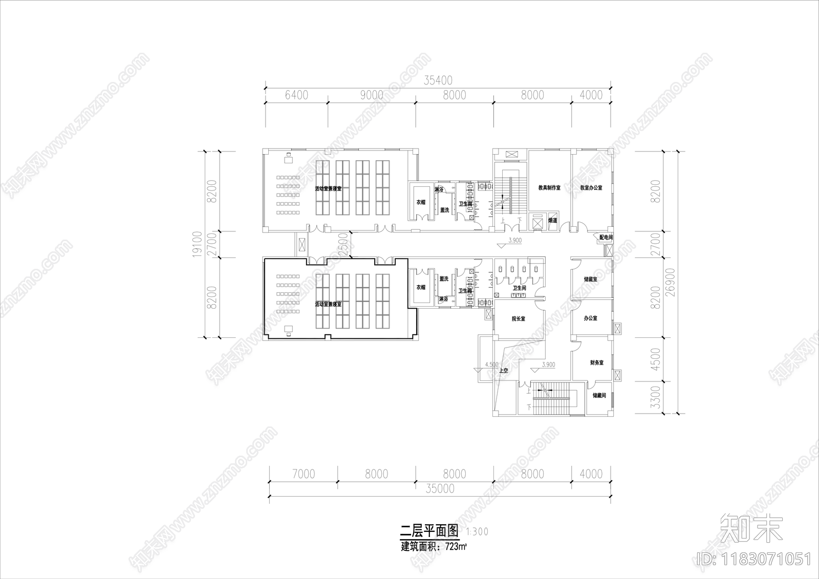 现代幼儿园建筑cad施工图下载【ID:1183071051】