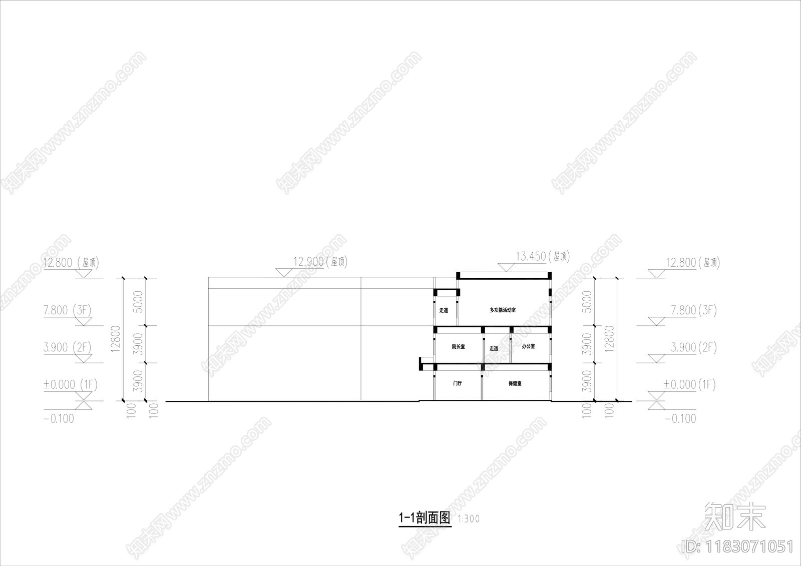 现代幼儿园建筑cad施工图下载【ID:1183071051】