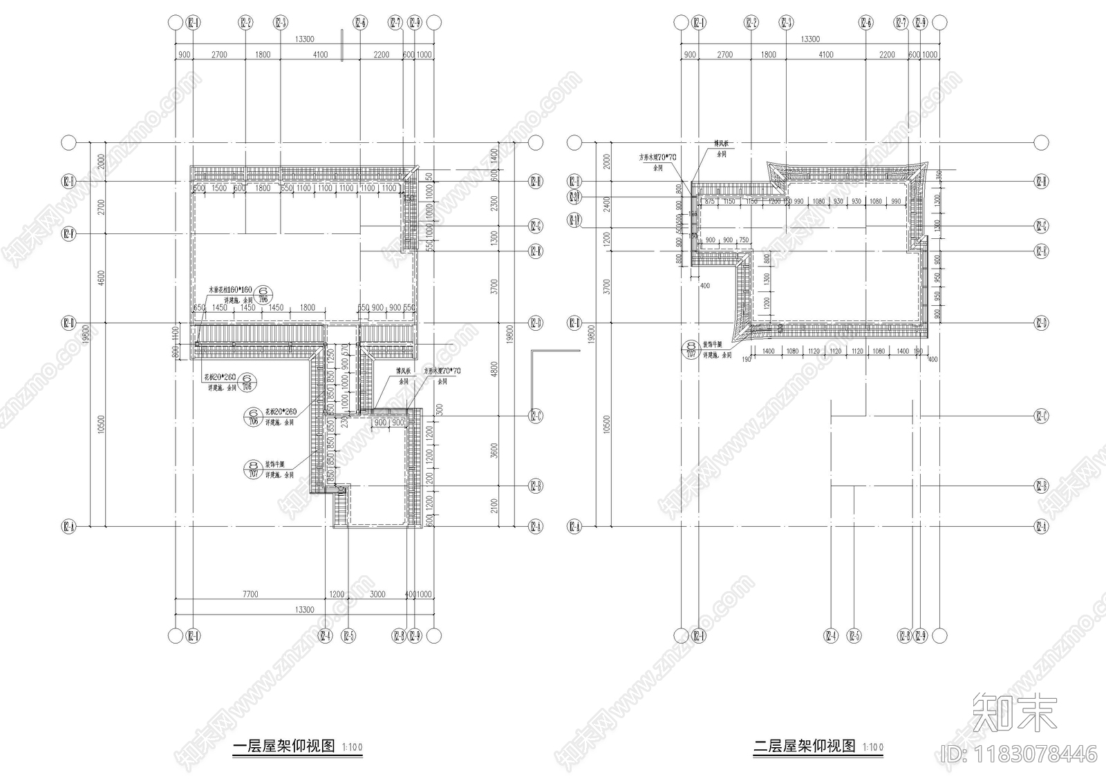 现代民宿建筑cad施工图下载【ID:1183078446】