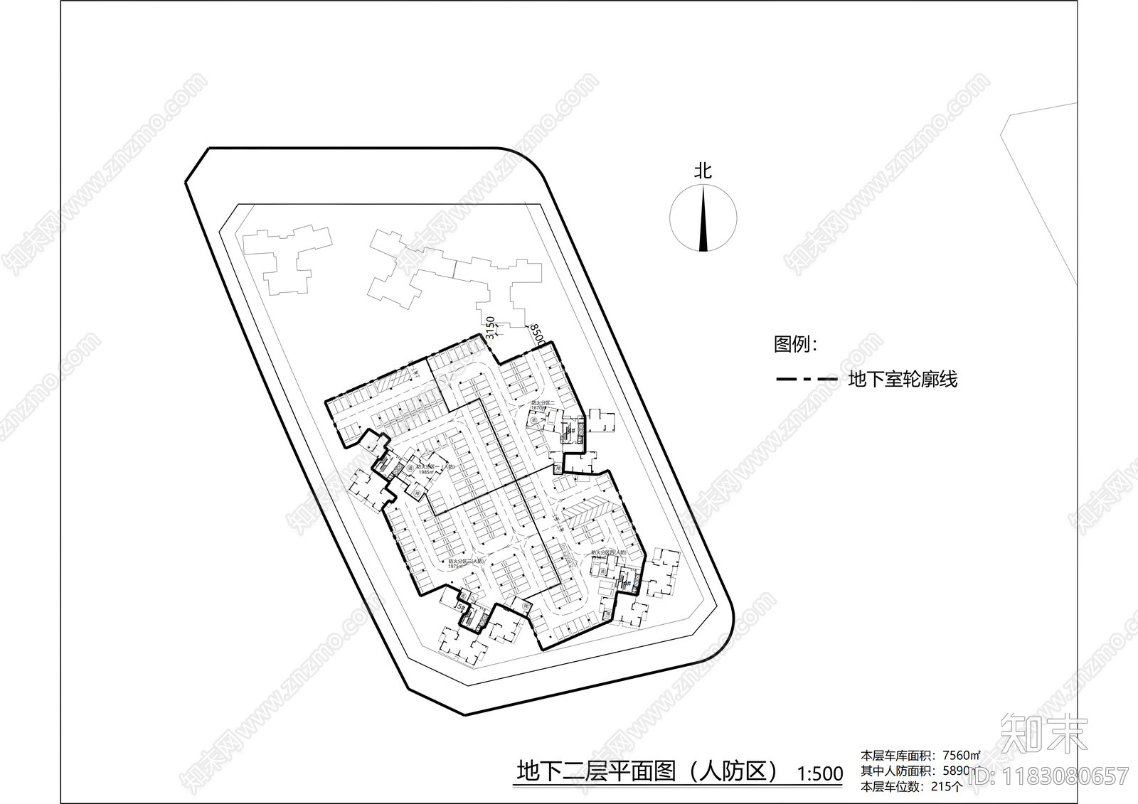 现代住宅楼建筑cad施工图下载【ID:1183080657】