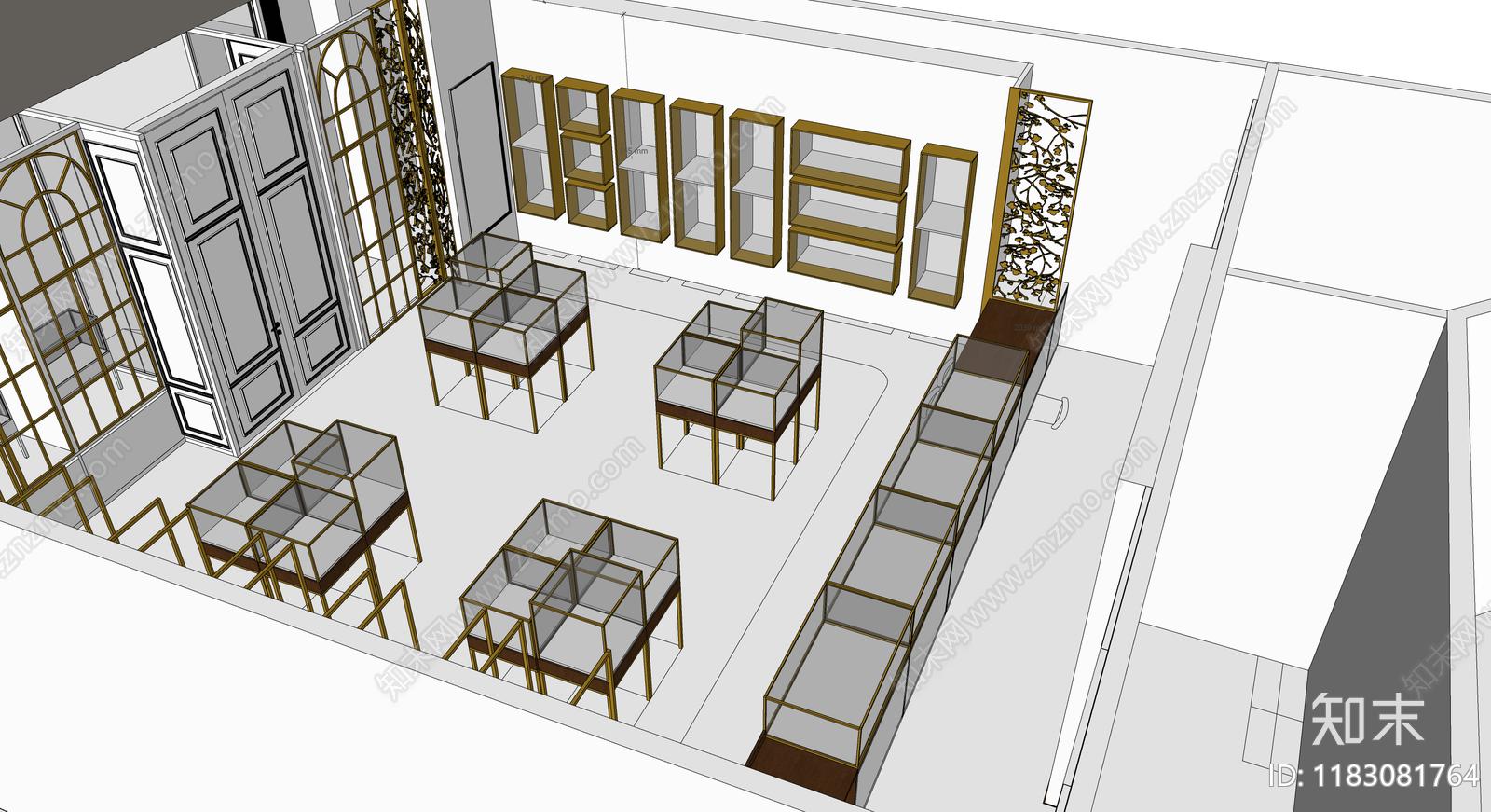 现代珠宝店SU模型下载【ID:1183081764】