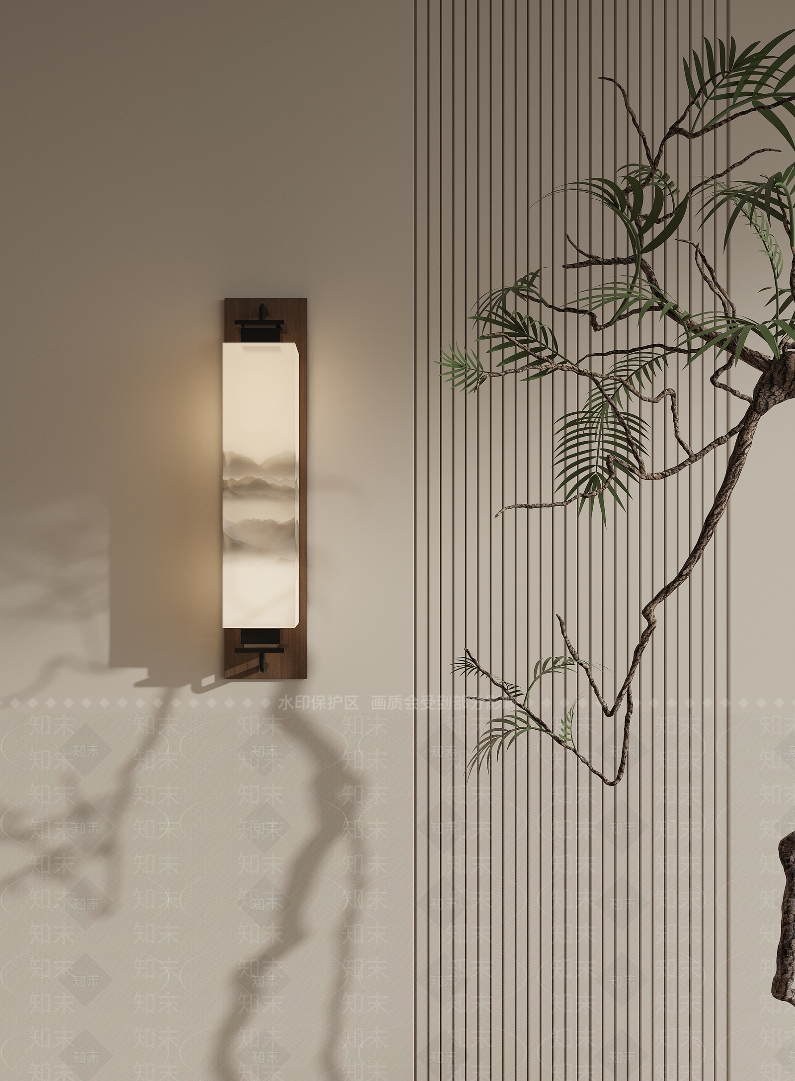 新中式中式壁灯3D模型下载【ID:1183082971】