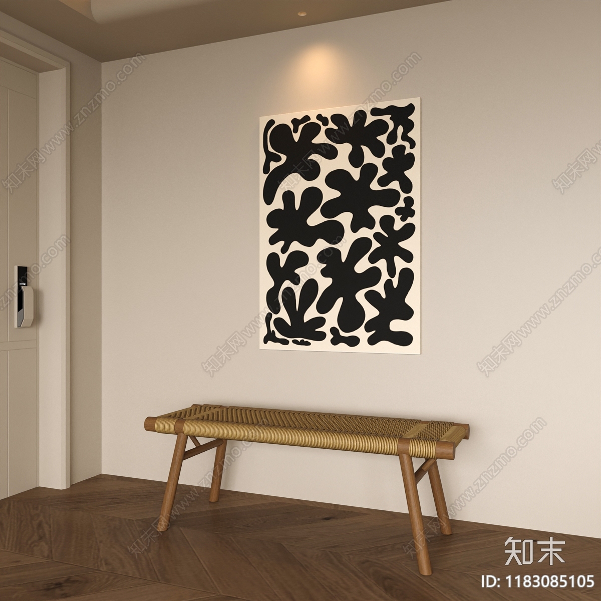 复古侘寂换鞋凳3D模型下载【ID:1183085105】