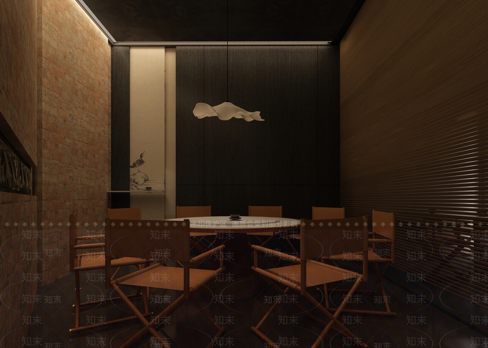 现代新中式食堂3D模型下载【ID:1183087286】