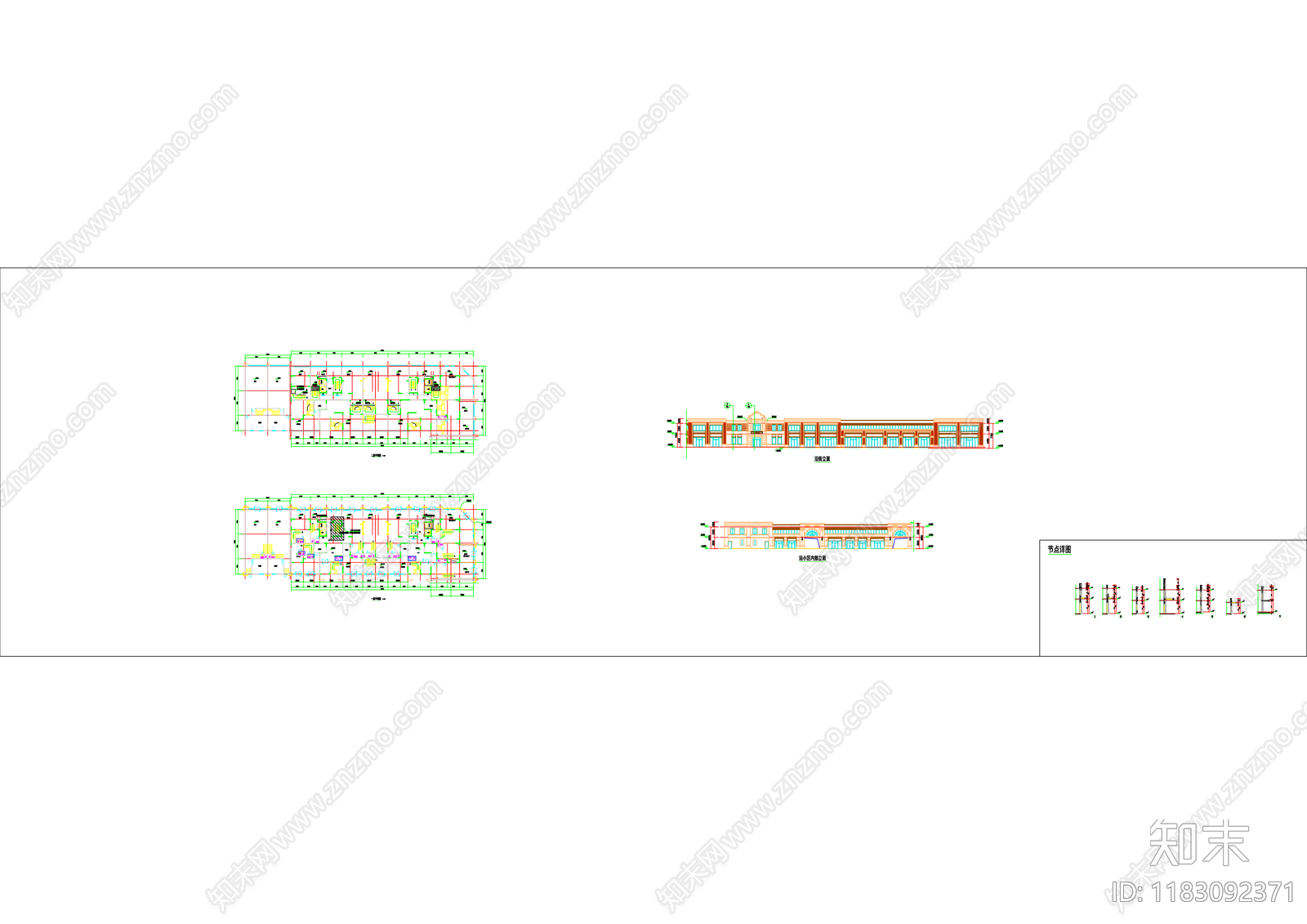 现代商业街cad施工图下载【ID:1183092371】