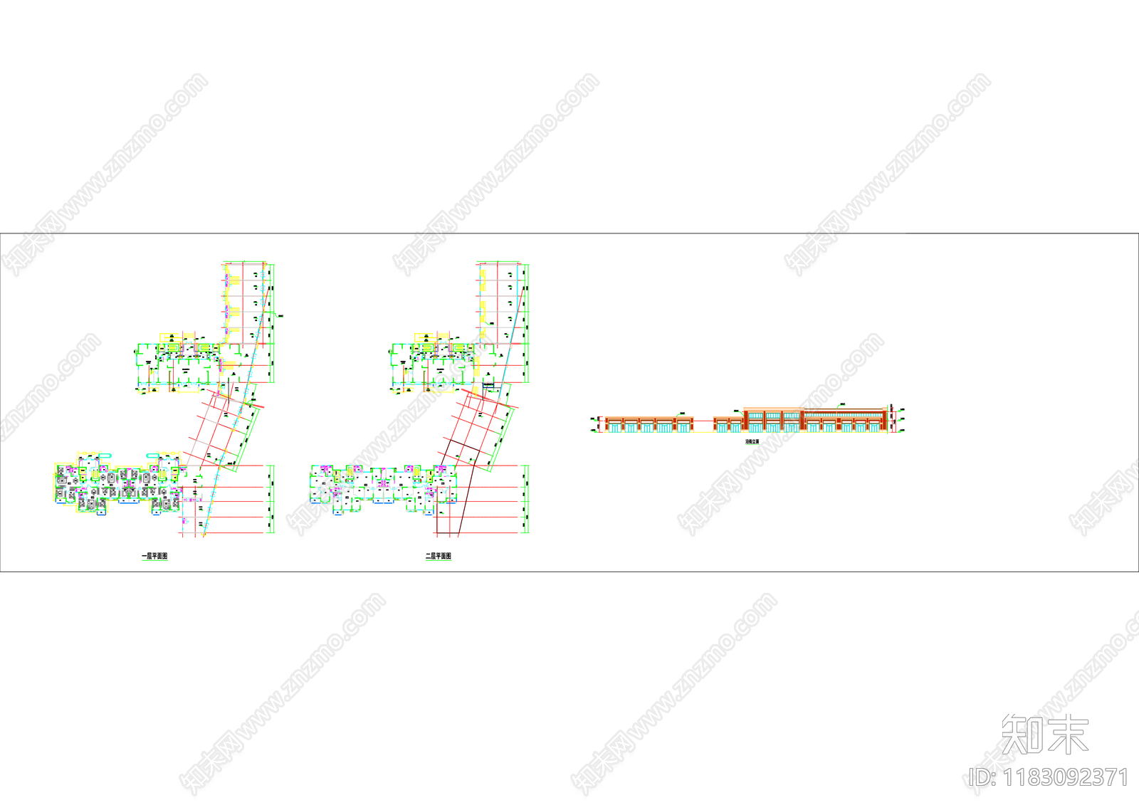 现代商业街cad施工图下载【ID:1183092371】