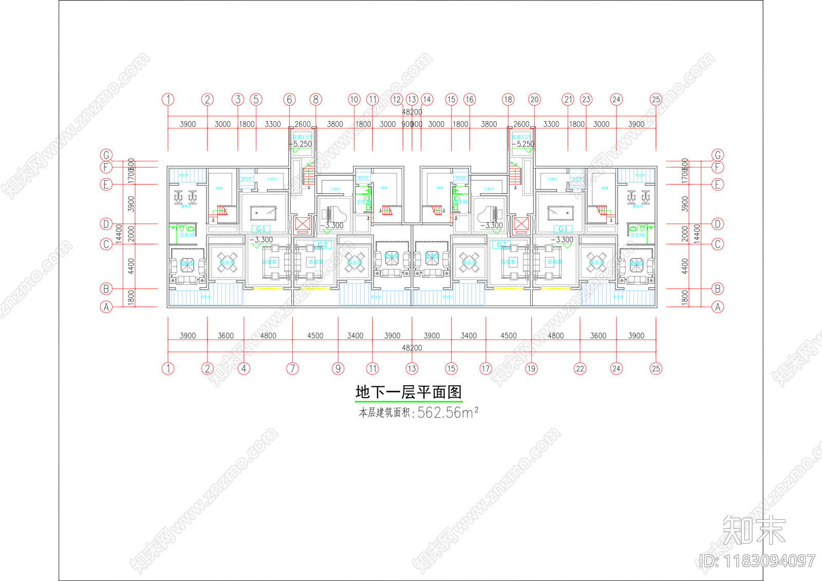 现代住宅楼建筑施工图下载【ID:1183094097】