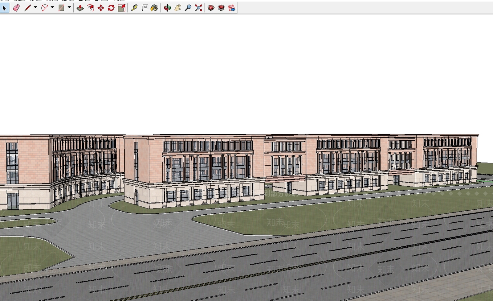 现代学校建筑SU模型下载【ID:1183103842】