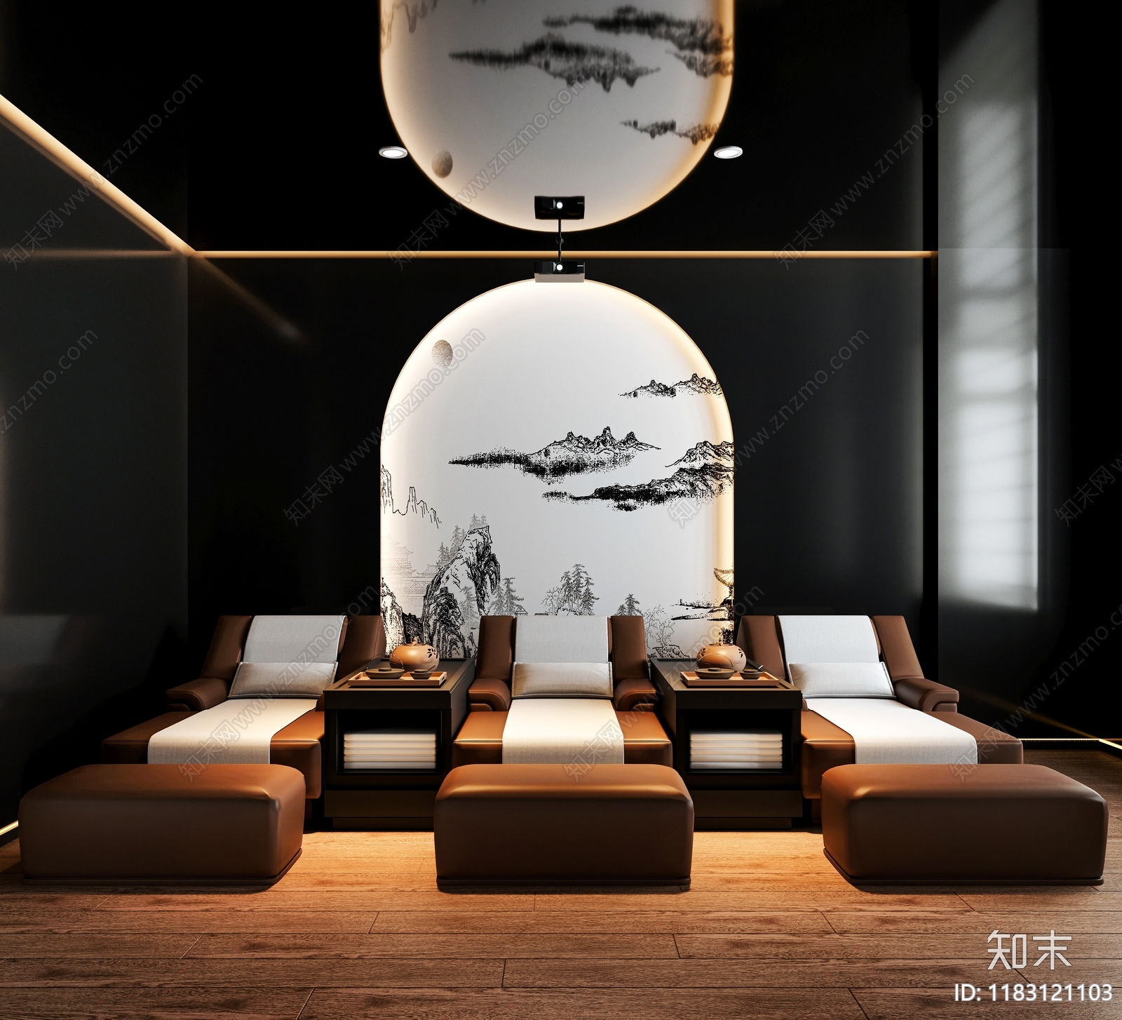 新中式中式足浴店3D模型下载【ID:1183121103】