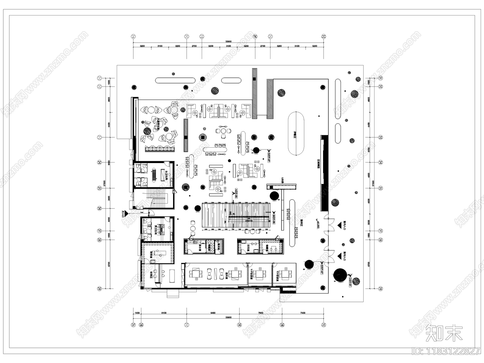 现代售楼处cad施工图下载【ID:1183122827】