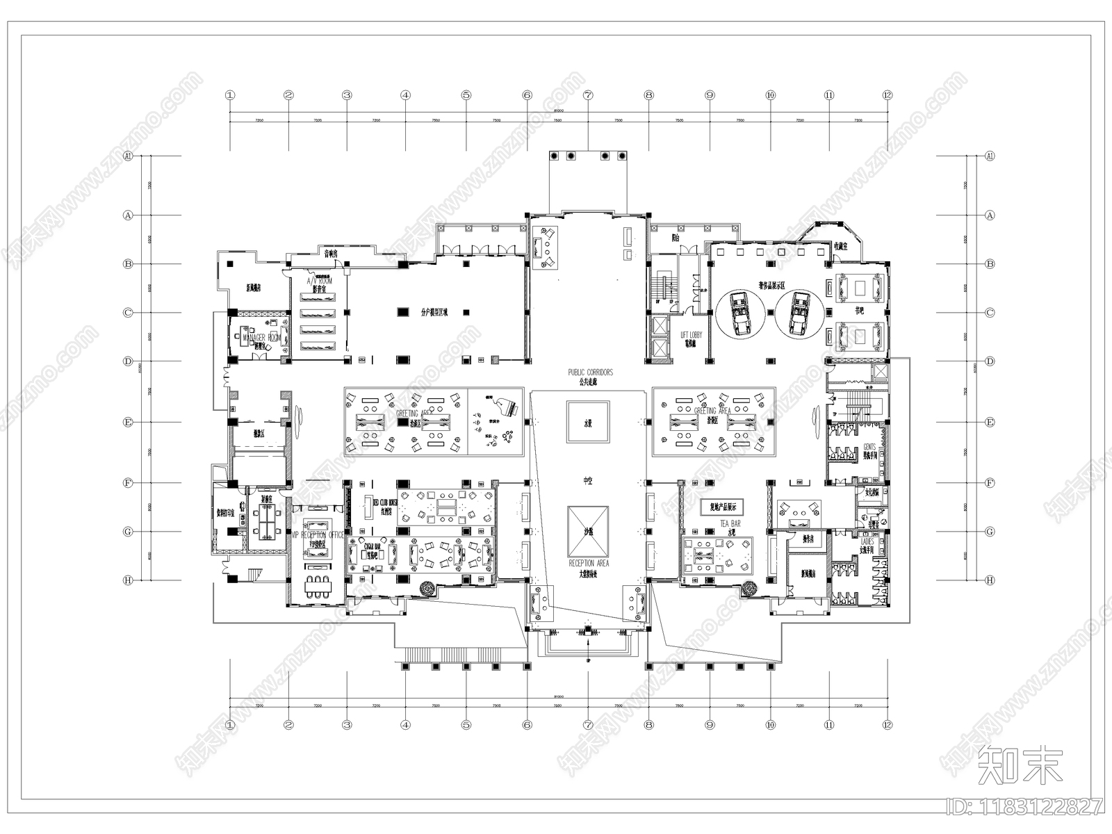 现代售楼处cad施工图下载【ID:1183122827】