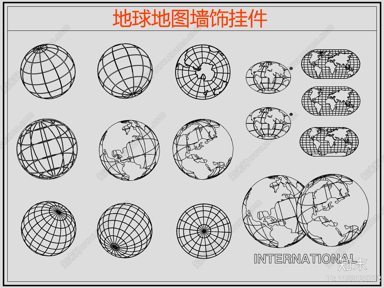 现代综合软装摆件图库cad施工图下载【ID:1183125722】