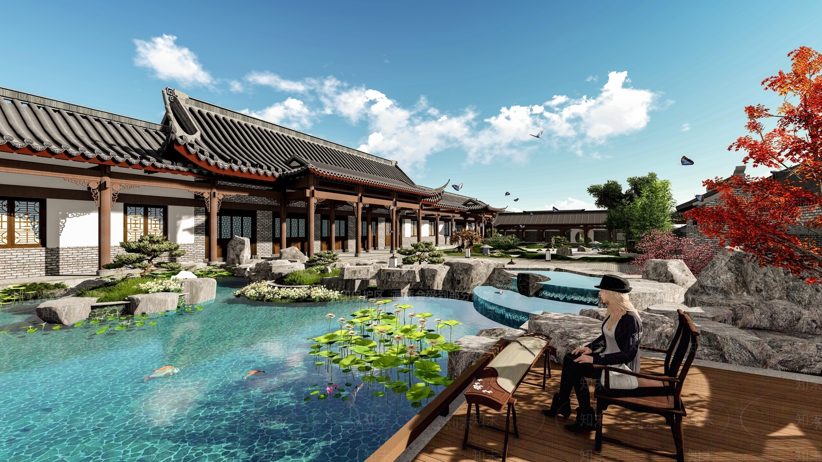 中式古建筑SU模型下载【ID:1183407969】