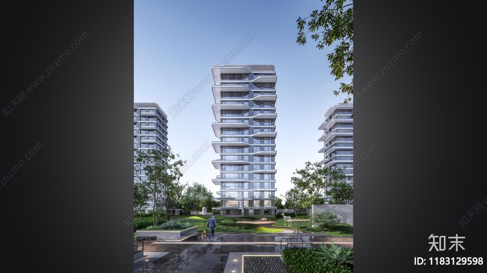 现代住宅楼建筑cad施工图下载【ID:1183129598】