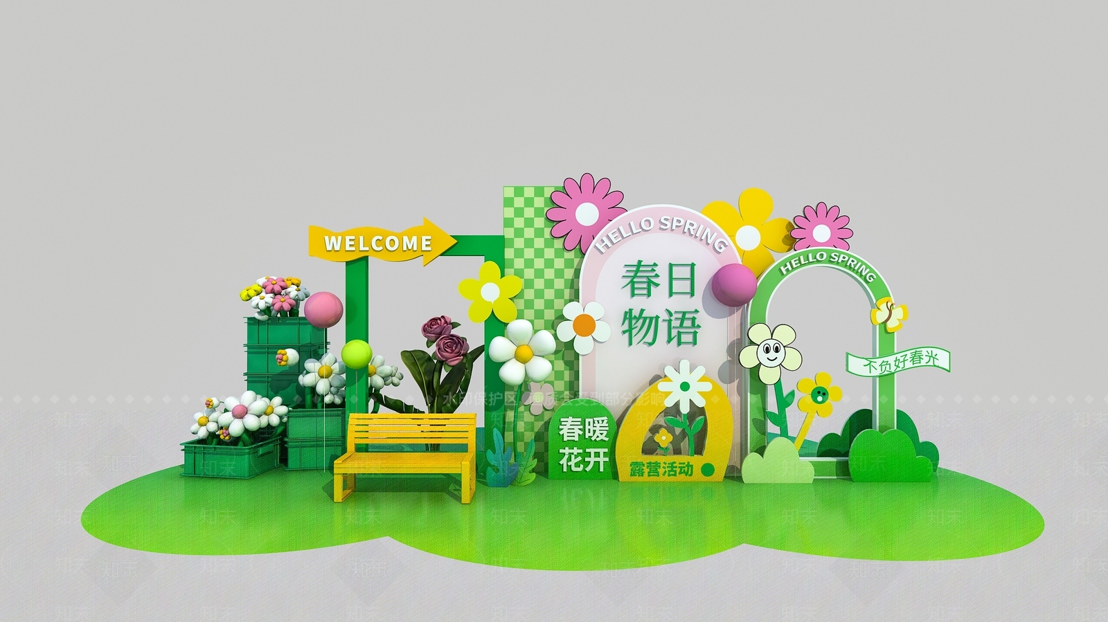 现代美陈3D模型下载【ID:1183133807】