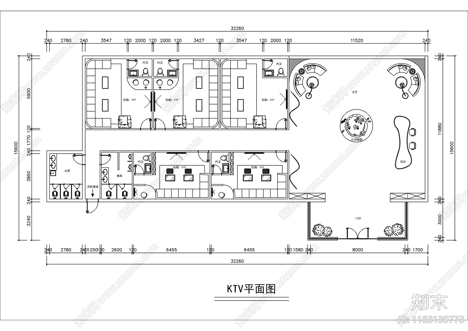 现代KTVcad施工图下载【ID:1183139773】