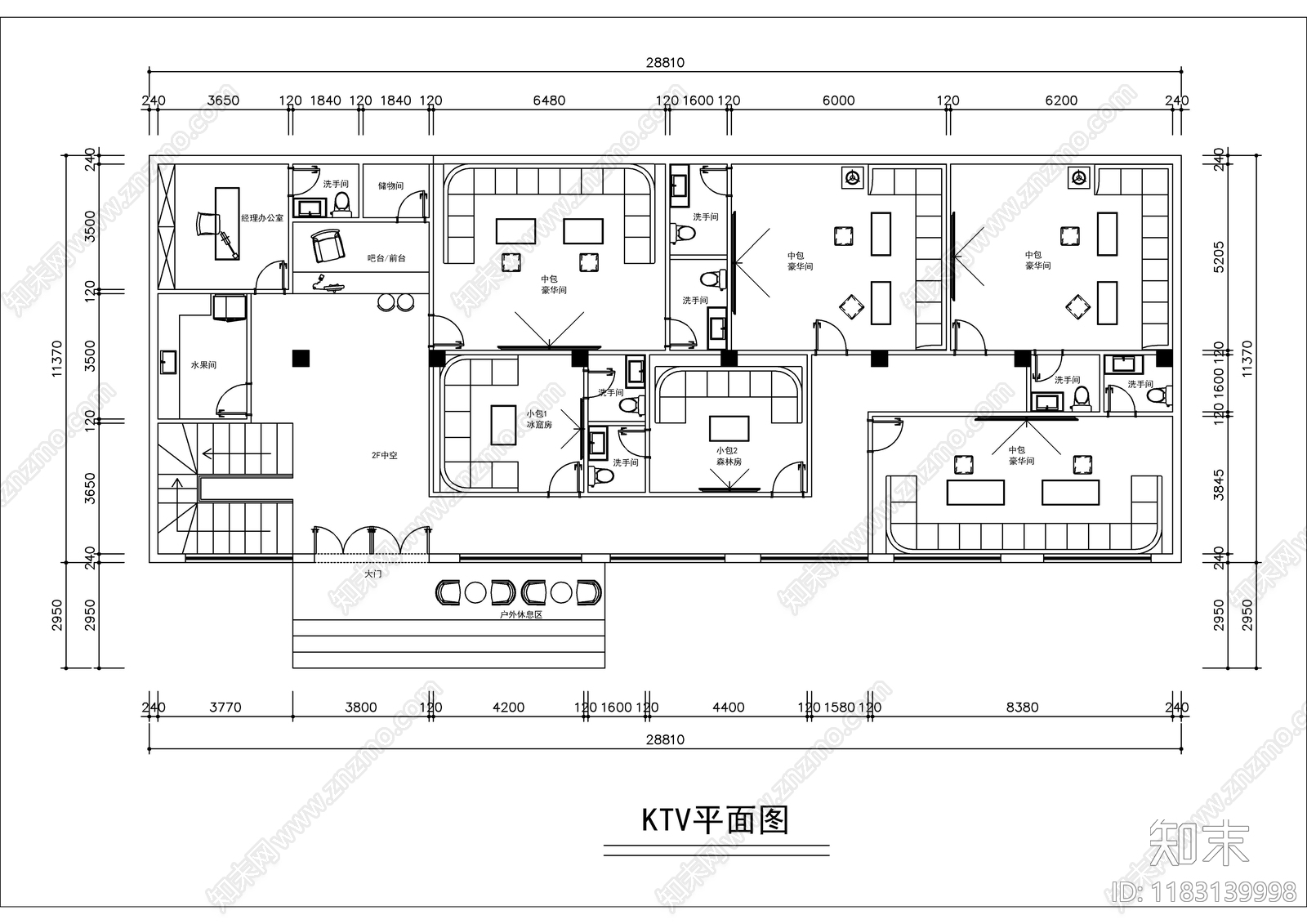 现代KTVcad施工图下载【ID:1183139998】