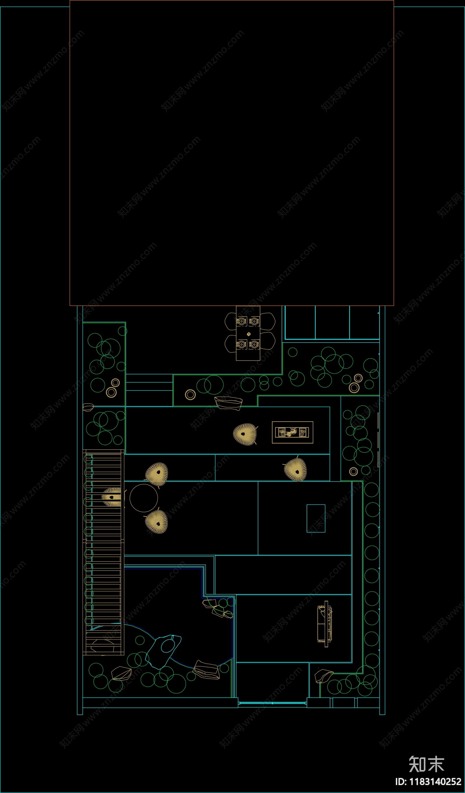 现代庭院cad施工图下载【ID:1183140252】