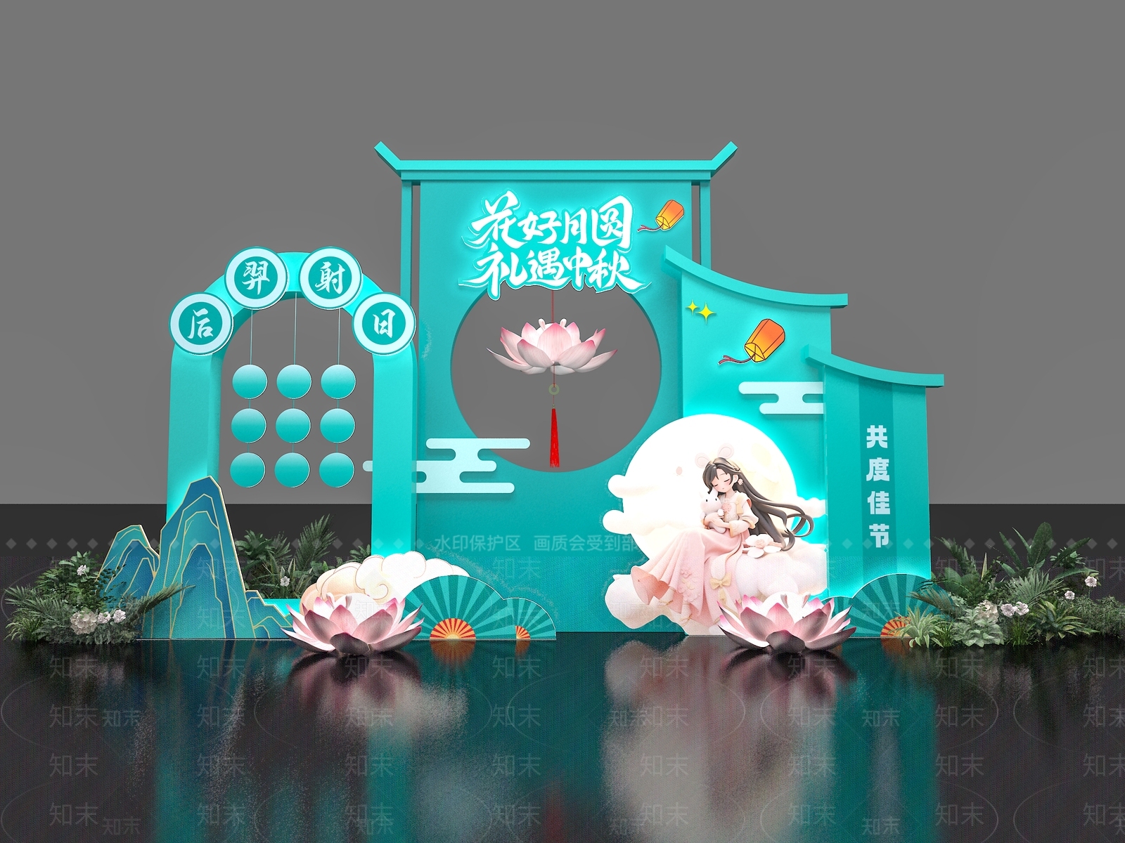 新中式美陈3D模型下载【ID:1183144819】